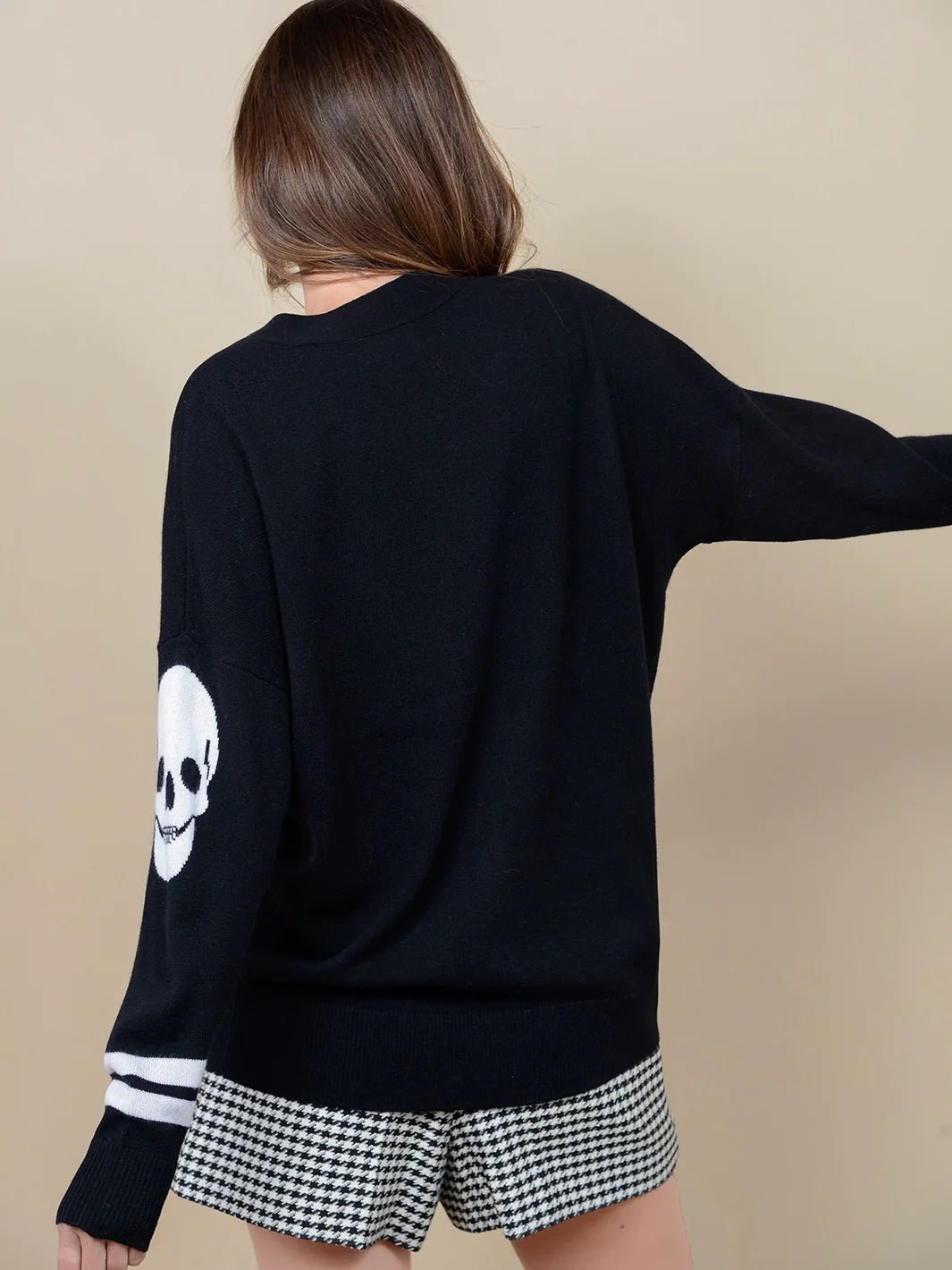 Rear view Bertha Cashmere Cardigan 27 Miles Malibu Endless Waves
