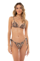 Agua Bendita Alegria Reversible Beaded Tie Bikini Bottom - Endless Waves