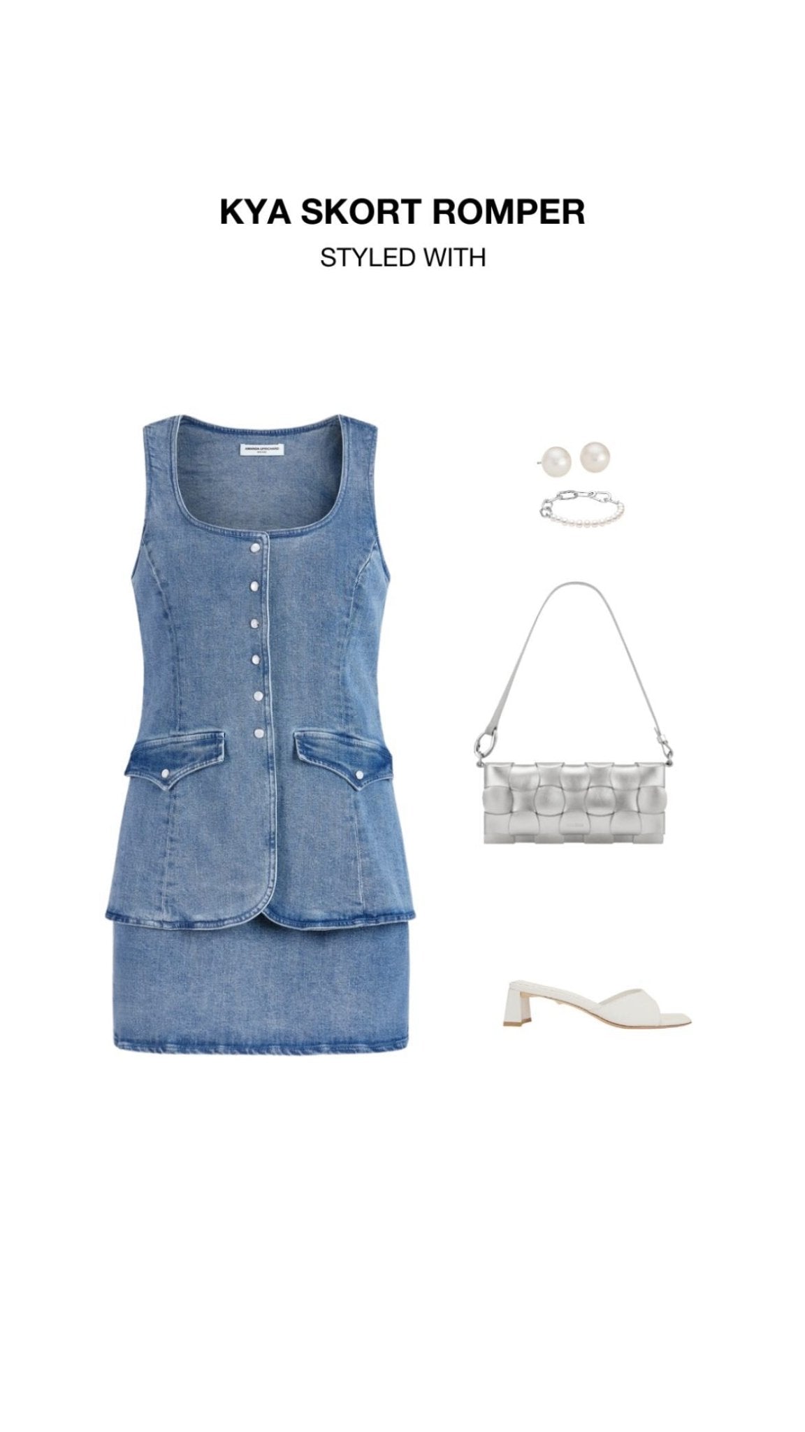 Amanda Uprichard Amanda Uprichard Denim Kya Skort Romper Endless Waves