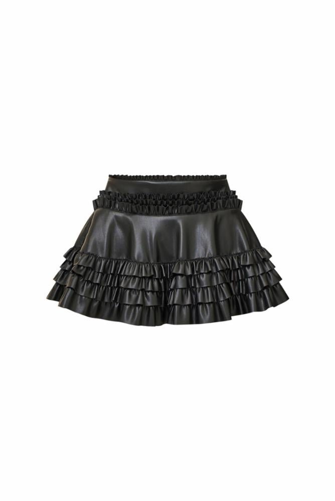 Audria Vegan Leather Skirt - Endless Waves