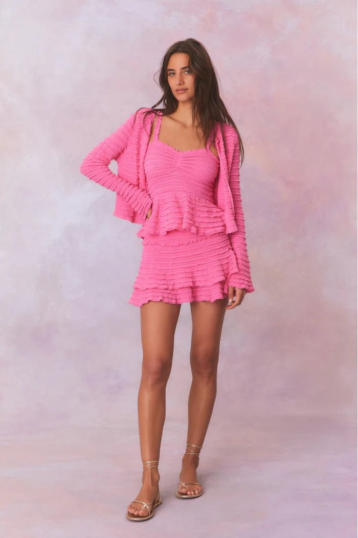 LoveShackFancy LoveShackFancy Azami Cotton Gauz Peplum Cami Top Endless Waves