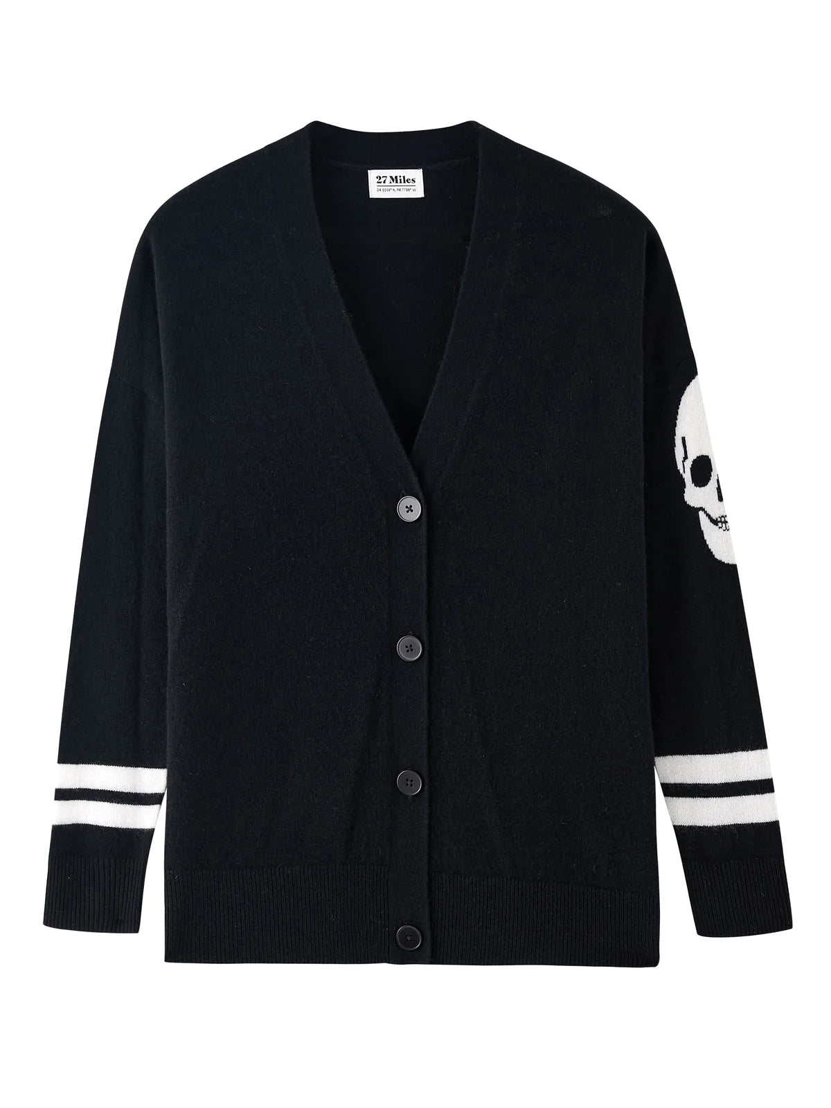 Bertha Skull Cashmere Cardigan - Endless Waves