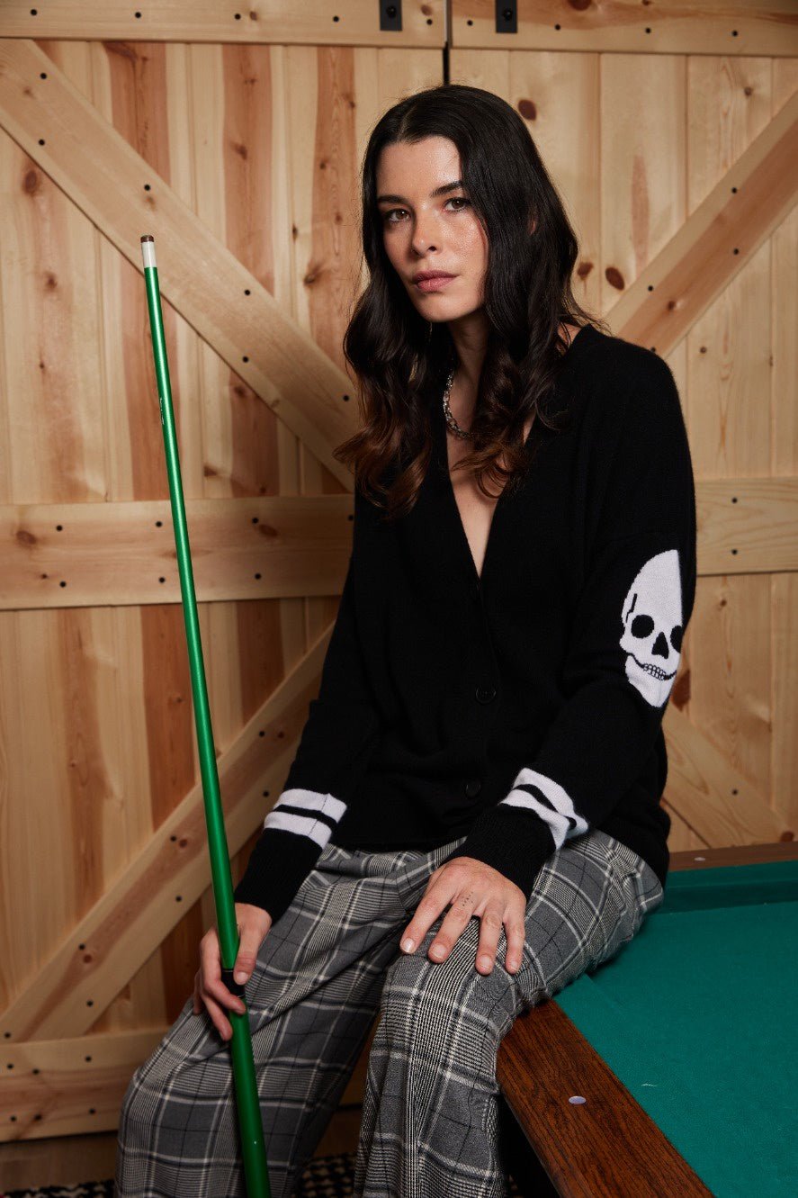 Bertha Skull Cashmere Cardigan - Endless Waves