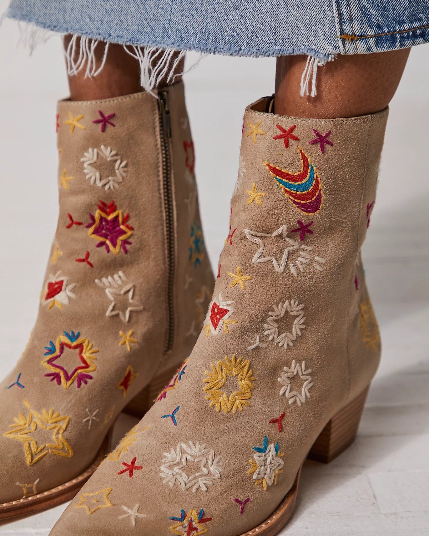Free People Free People Bowers Embroidered Western Ankle Boots Endless Waves