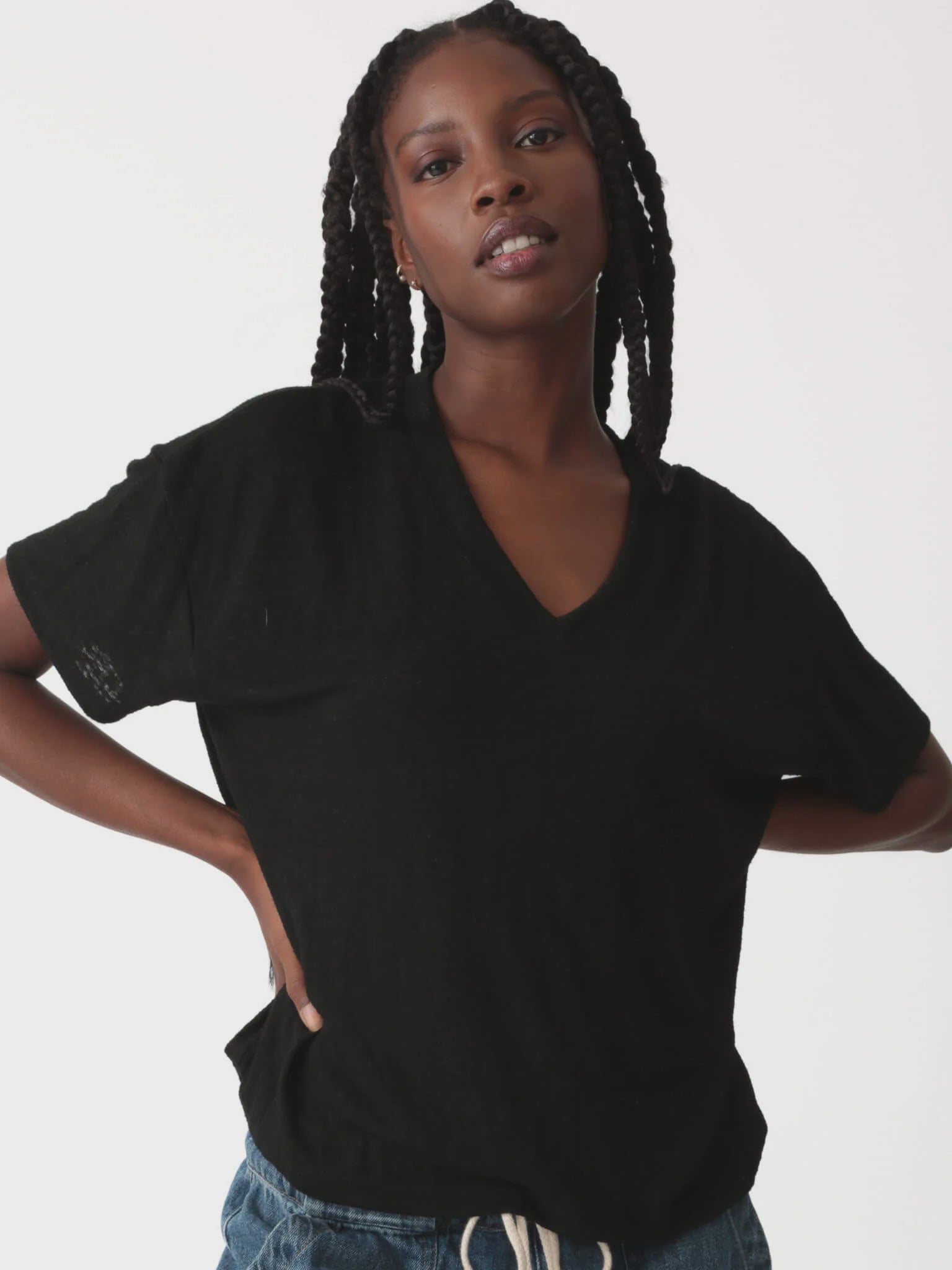 Electric & Rose Electric & Rose Chase Slub Vneck Tee Endless Waves