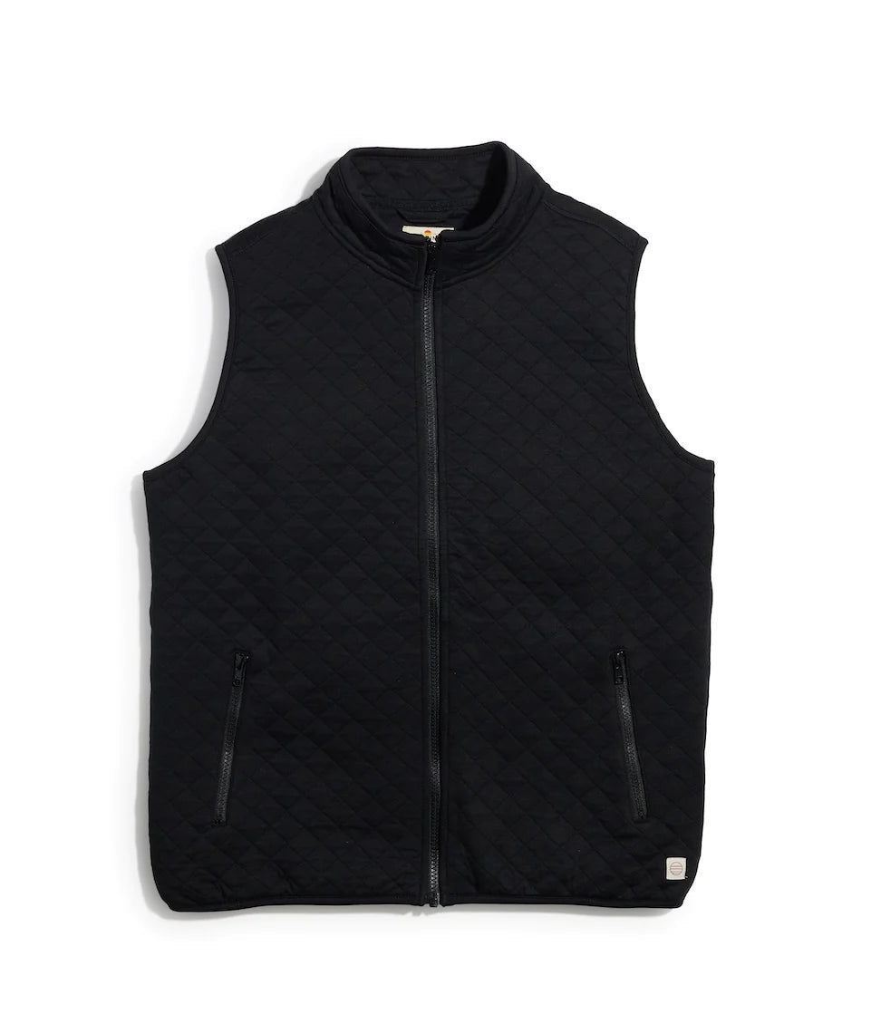 Marine Layer Corbet Full Zip Vest in Black