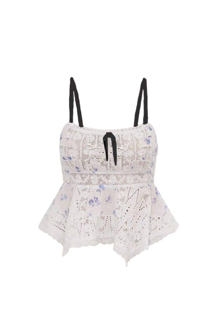 Danique Cotton Bow Top - Endless Waves