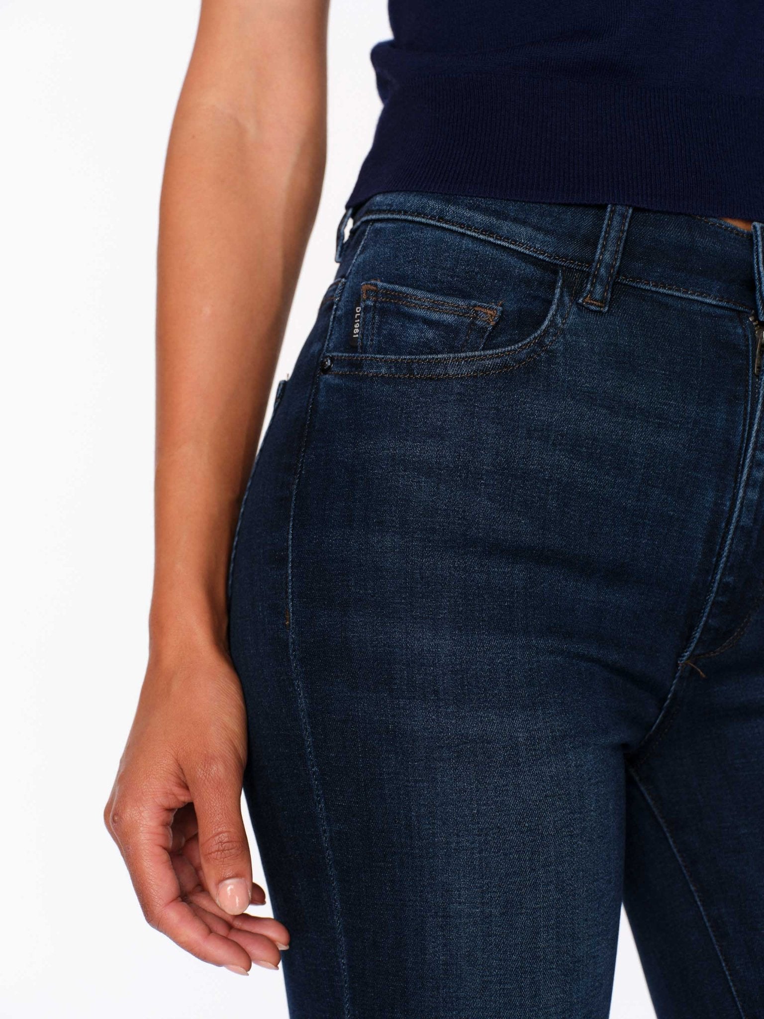 DL1961 Bridget Boot High Rise Instasculpt Jeans - Dark Indigo