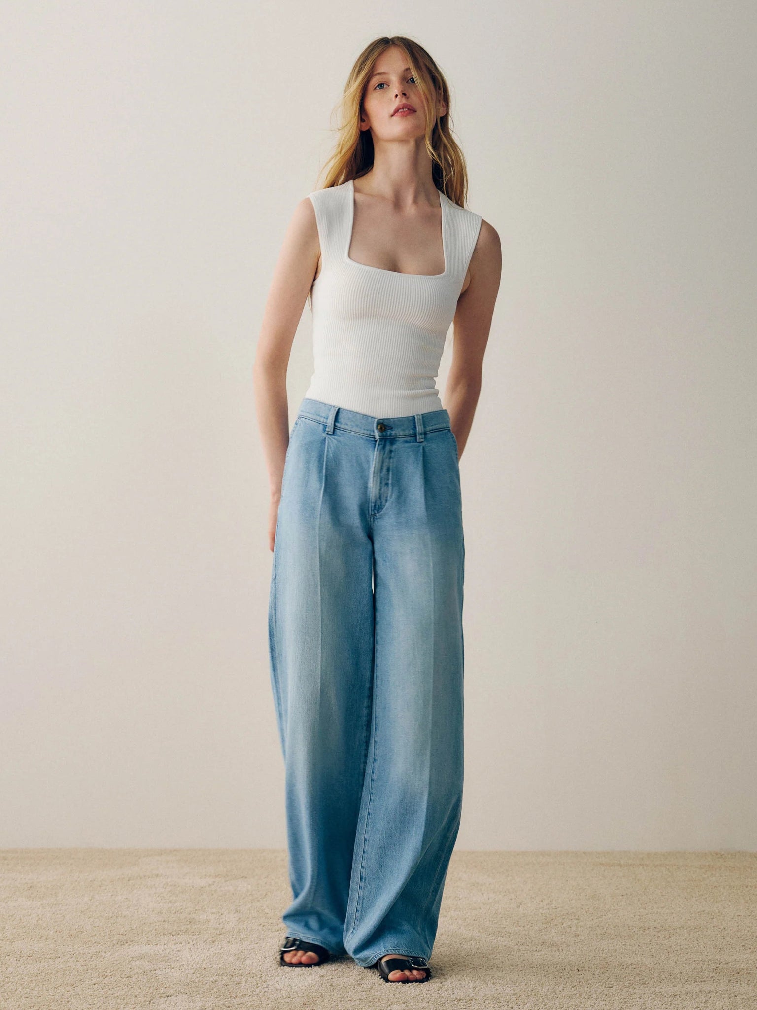 DL1961 Square Neck Top Instasculpt™ Rib - Endless Waves