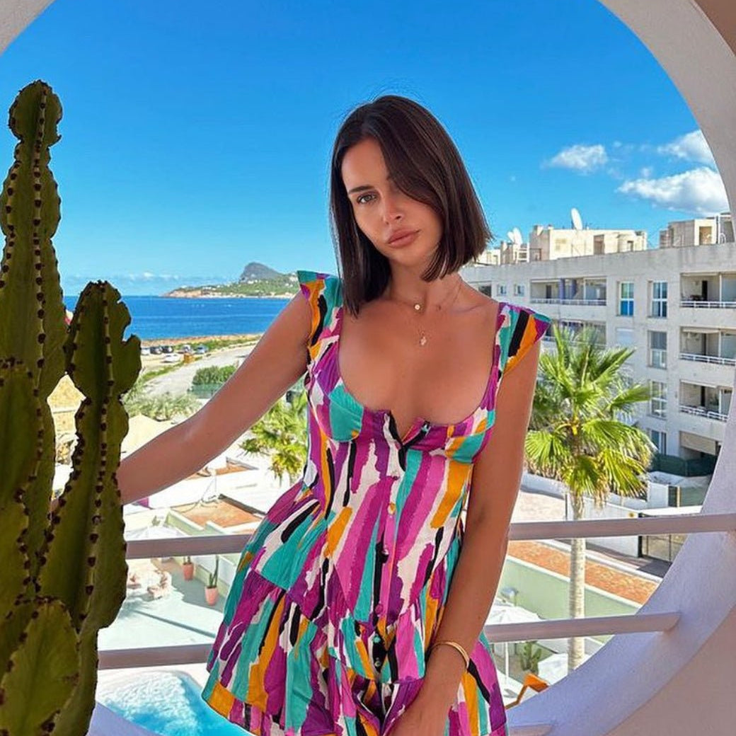 Vanessa Mooney Vanessa Mooney Satin Elisabeth Romper Dress - Final Sale Endless Waves