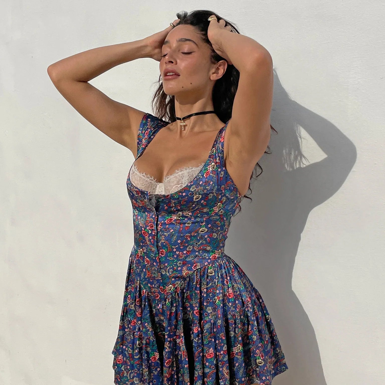 Vanessa Mooney Vanessa Mooney Satin Elisabeth Romper Dress - Final Sale Endless Waves