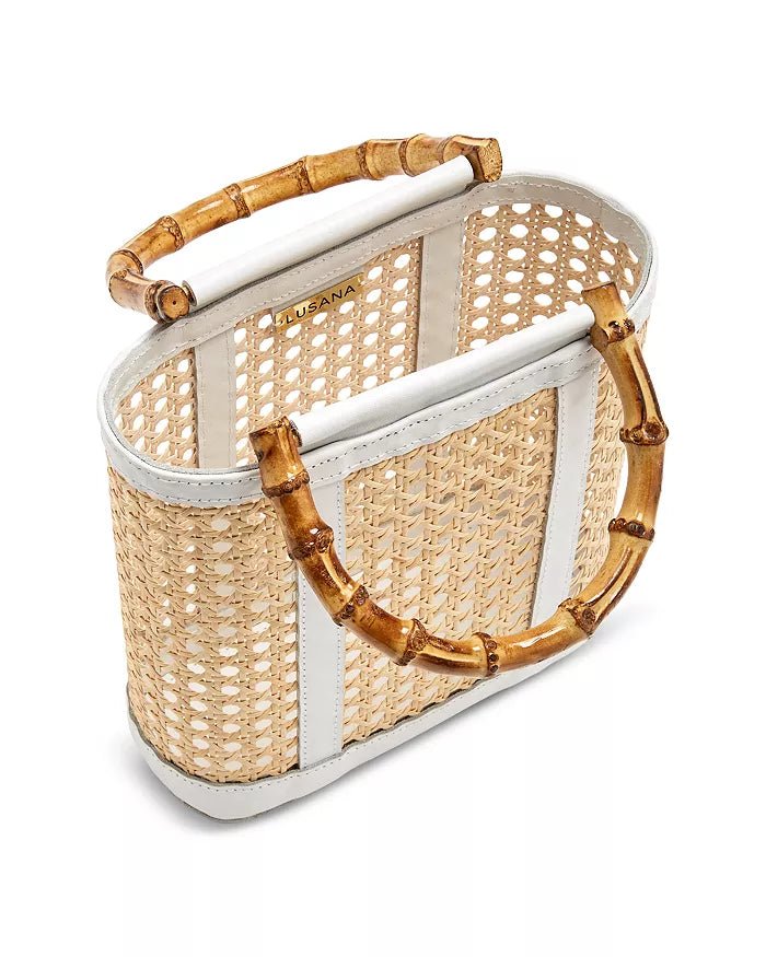 Emerald Open Weave Rattan Mini Tote - Endless Waves