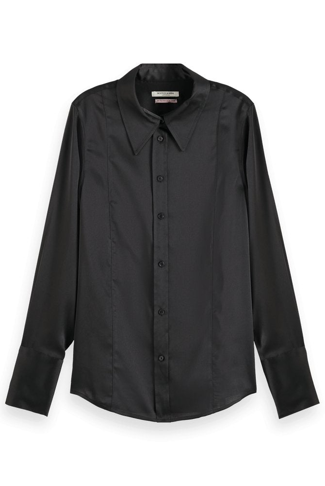 Scotch & Soda Scotch & Soda Women's Essentials Satin Shirt Endless Waves