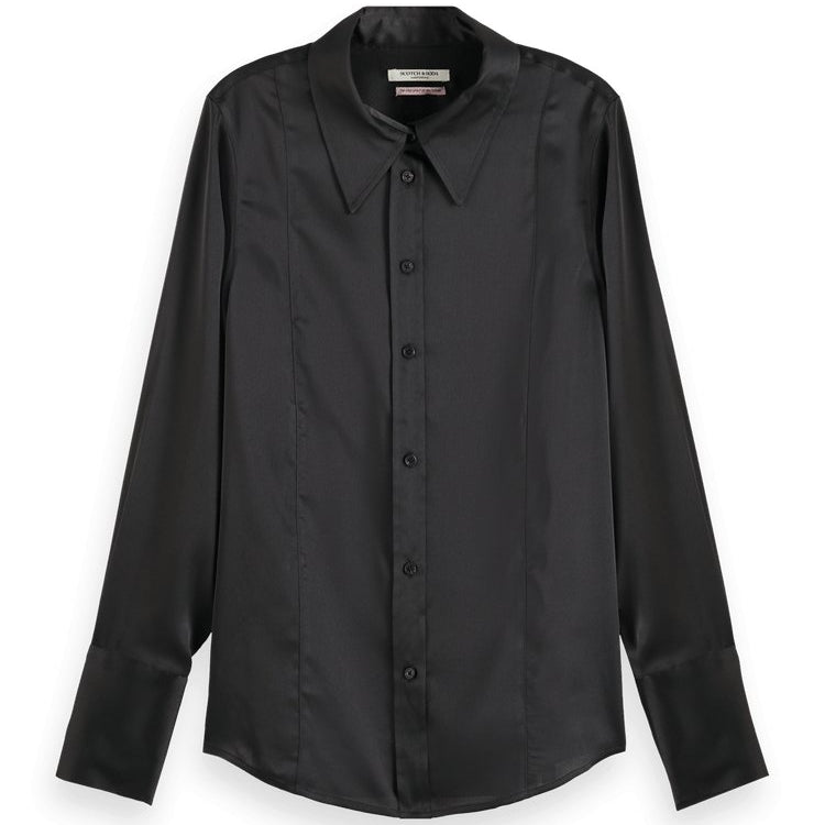 Scotch & Soda Scotch & Soda Women's Essentials Satin Shirt Endless Waves