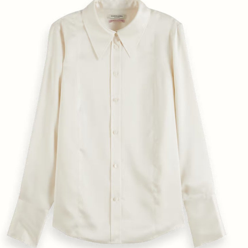 Scotch & Soda Scotch & Soda Women's Essentials Satin Shirt Endless Waves