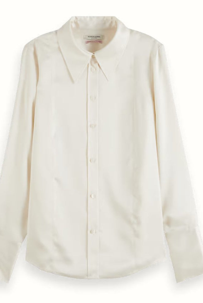 Scotch & Soda Scotch & Soda Women's Essentials Satin Shirt Endless Waves