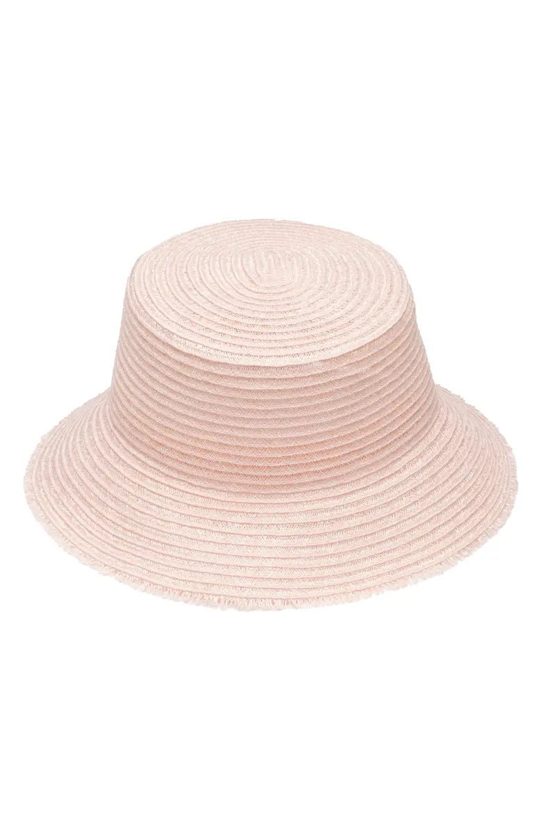 Pink bucket hat on a white background