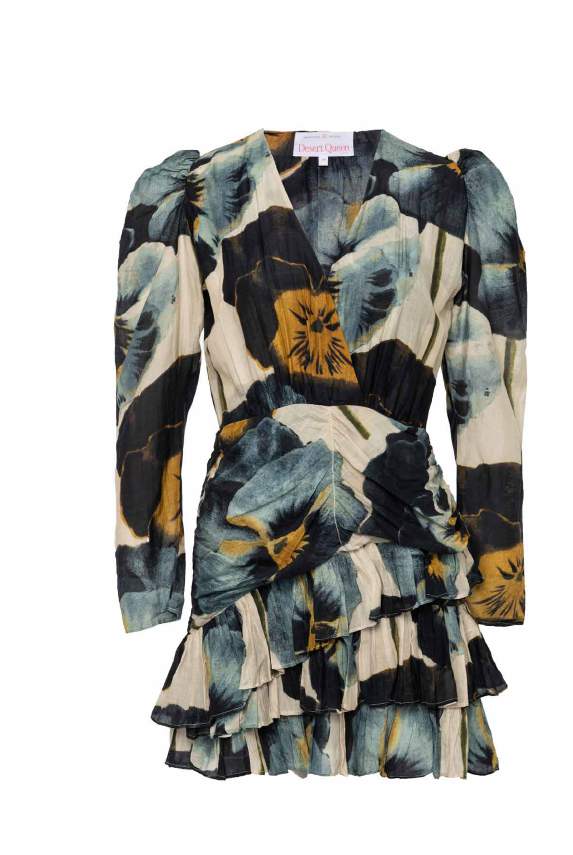 Evie Ruffle Mini Dress - Endless Waves