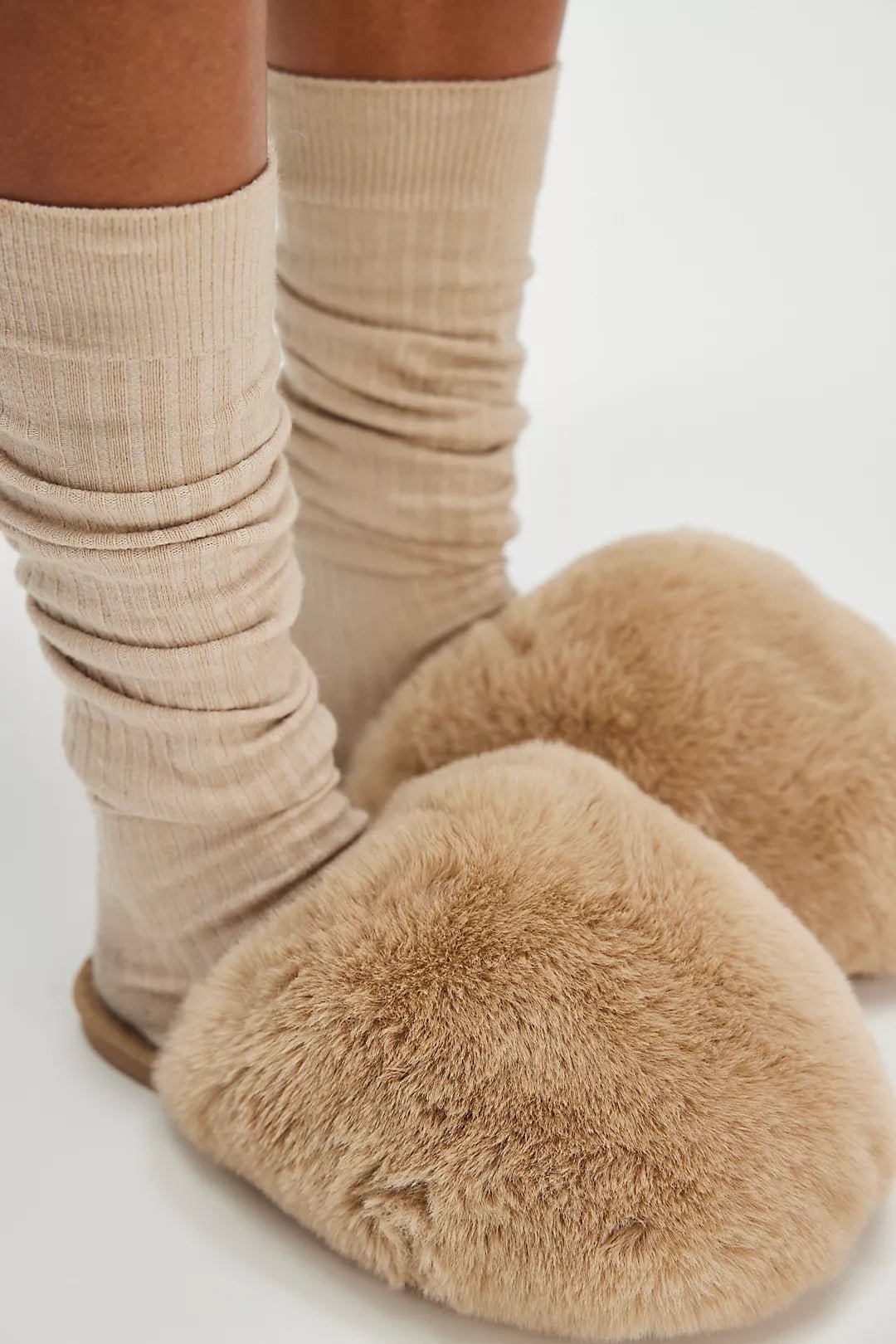 Free People Snowball Slippers with slouchy socks