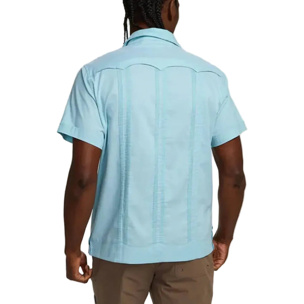 Howler Bros Guayabera Shirt in Nile Blue Endless Waves