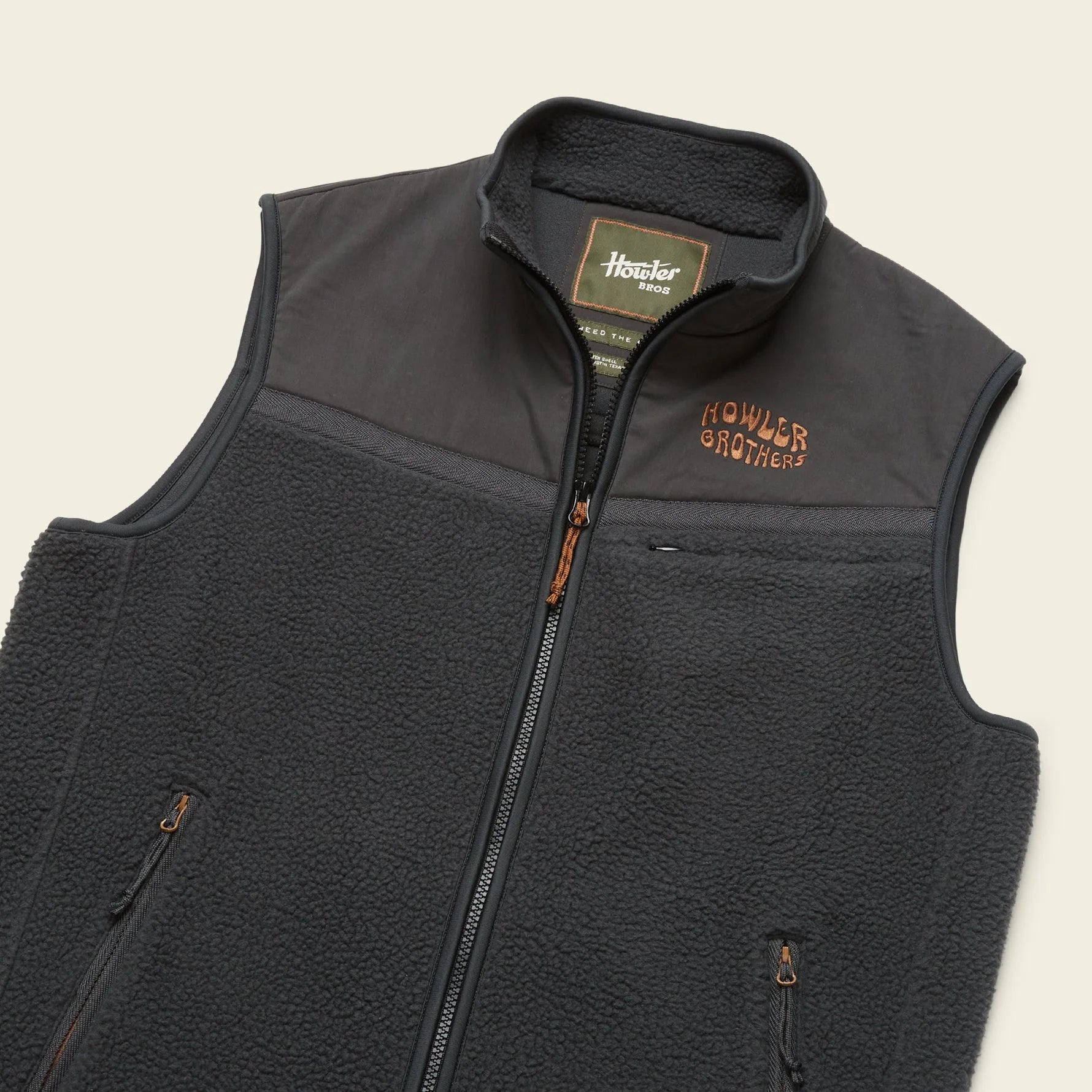 Howler Brothers Crozet Fleece Vest - Faded Black - Endless Waves