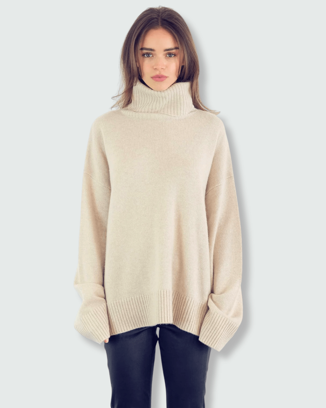 Kathryn McCarron best selling Charlie Cashmere sweater in Oatmeal - Endless Waves