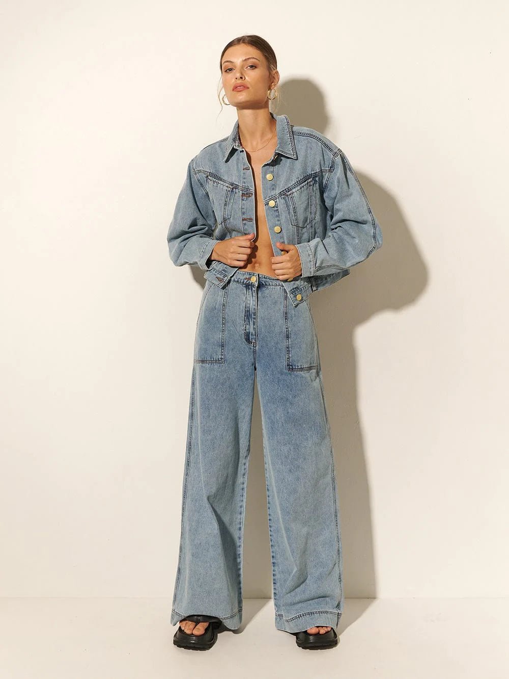 Kivari Azalia Cropped Denim Jacket Endless Waves