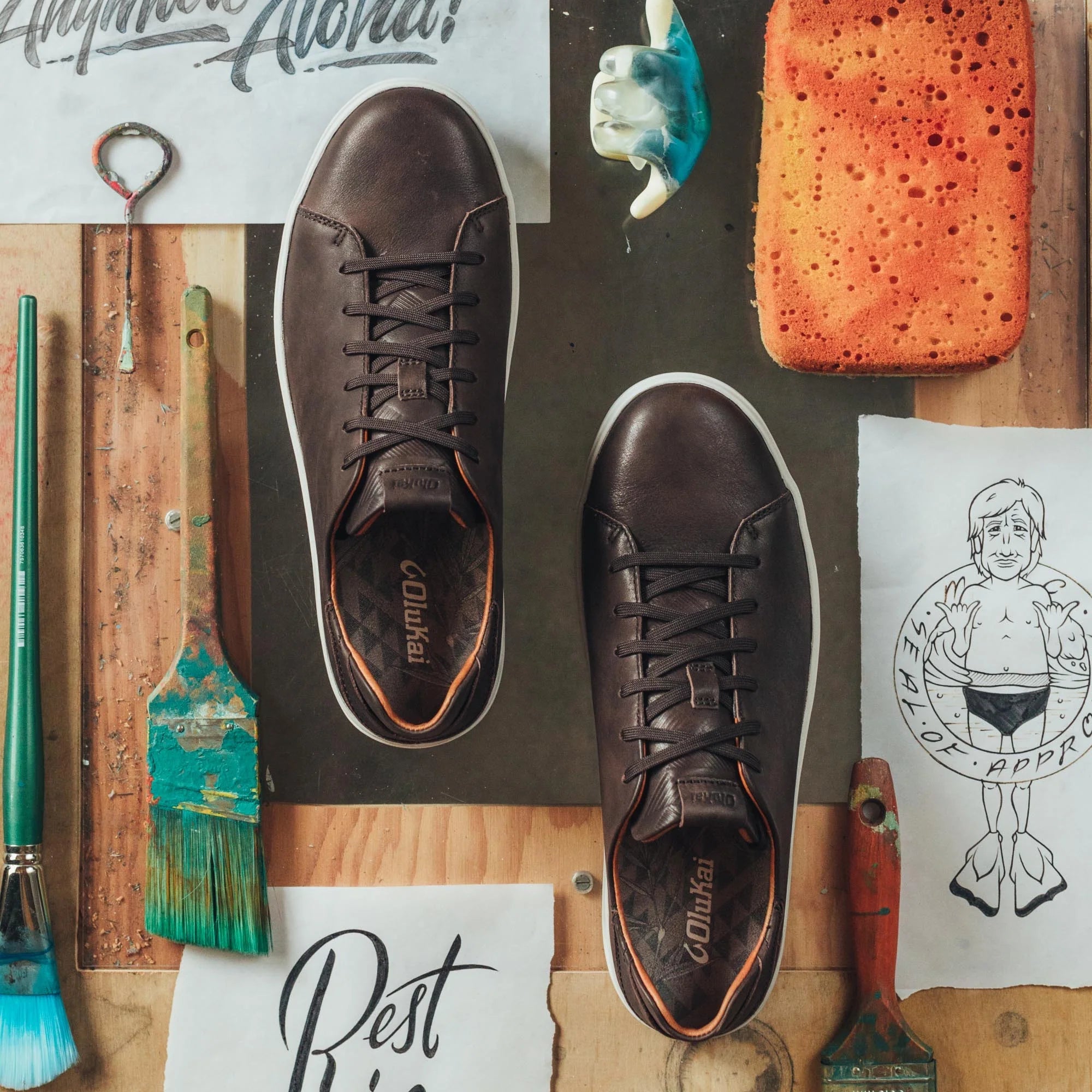 Lae‘ahi Lī ‘Ili - Men’s Waterproof Leather Sneakers - Endless Waves