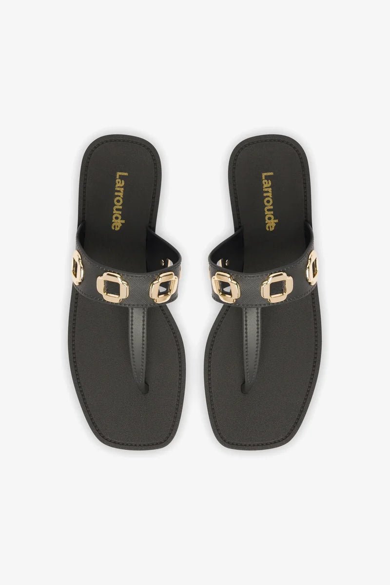 Larroude Larroude Milan S in Black PVC Endless Waves