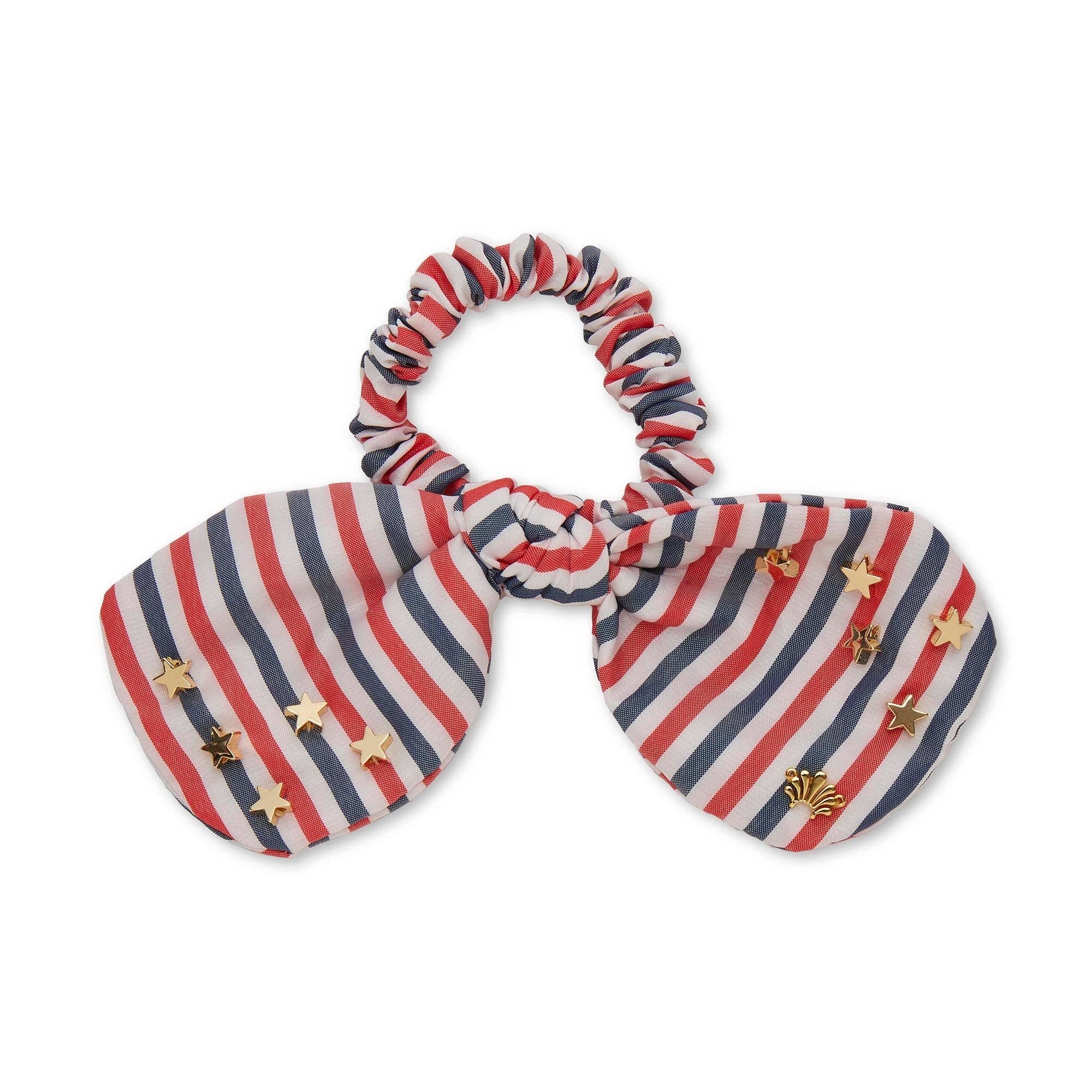 Lele Sadoughi Lele Sadoughi Penny Patriotic Embellished Bow Scrunchie Endless Waves