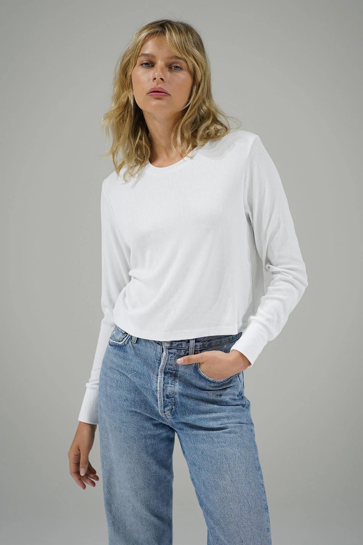 LNA LNA Long Sleeve Ribbed Crew Endless Waves