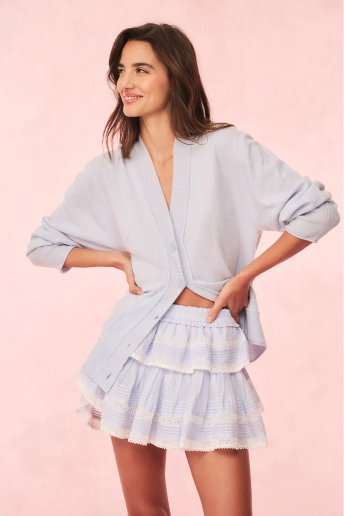 LoveShackFancy Applene Cashmere Cardigan - Endless Waves