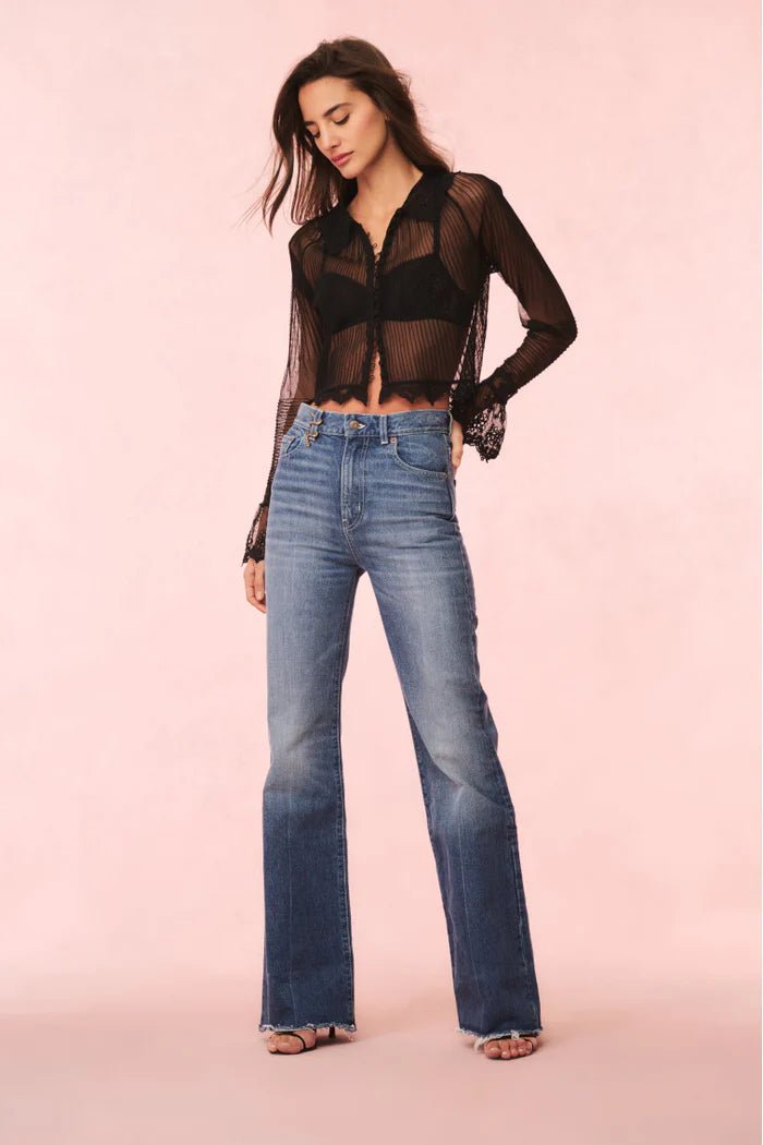 LoveShackFancy Koto Sheer Lace - Trimmed Top - Endless Waves