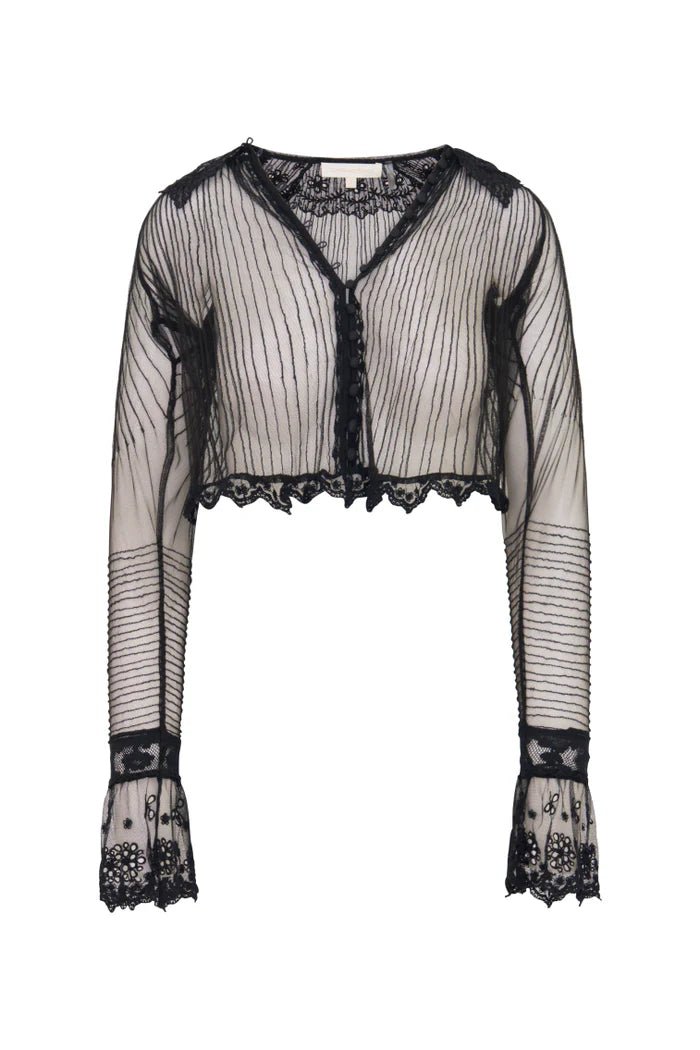 LoveShackFancy Koto Sheer Lace - Trimmed Top - Endless Waves