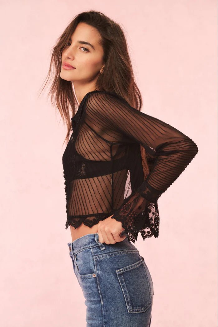 LoveShackFancy Koto Sheer Lace - Trimmed Top - Endless Waves