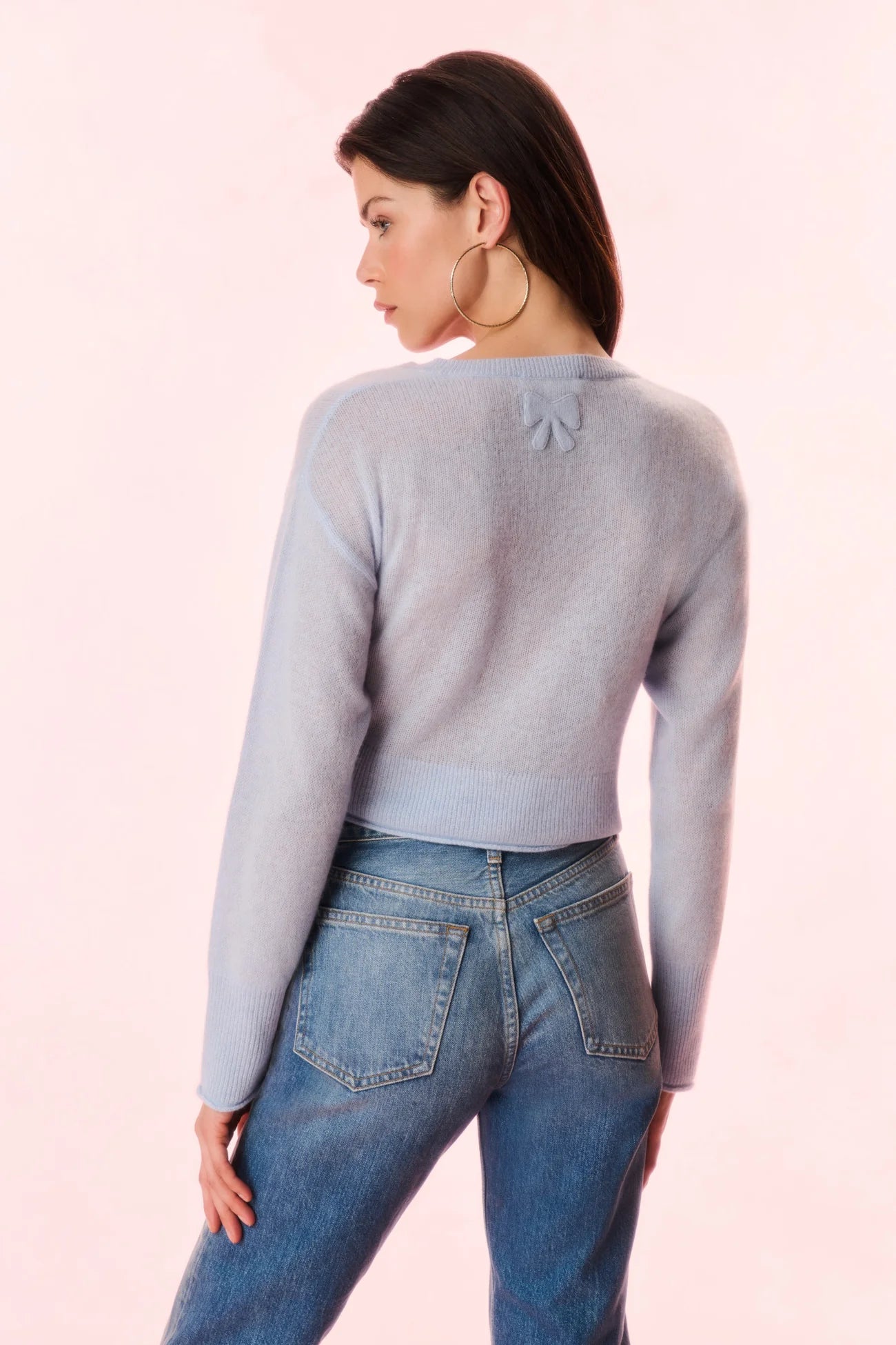 LoveShackFancy Luisella Lightweight Cashmere Cardigan - Endless Waves