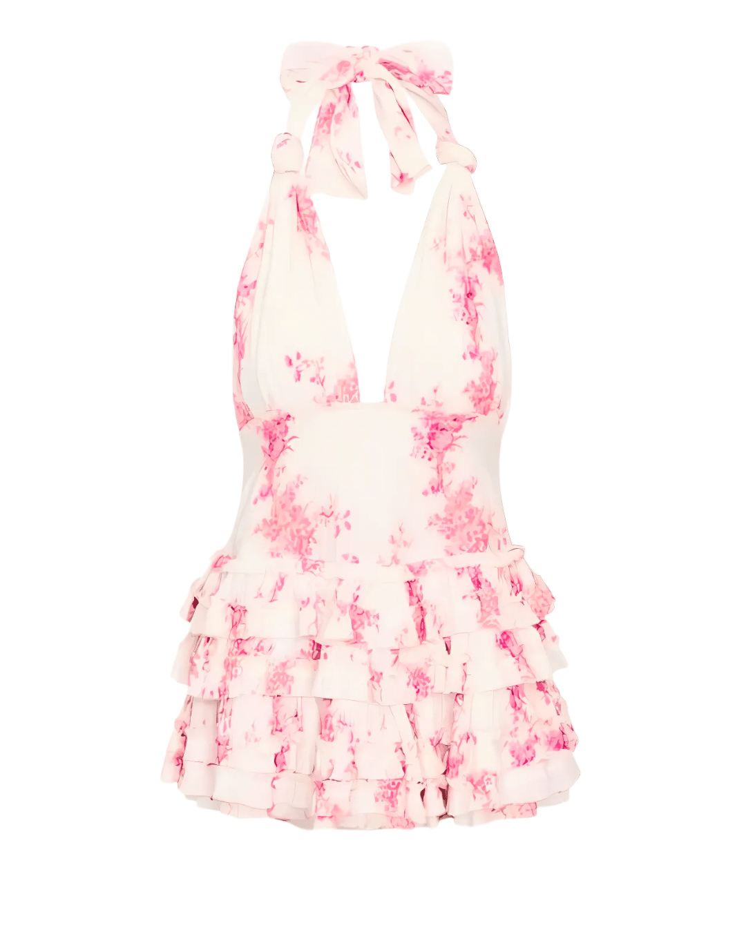 LoveShackFancy Quintelle Halter Mini Dress - Endless Waves