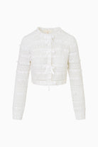LoveShackFancy Roselline Cotton Ribbon Cardigan - Endless Waves
