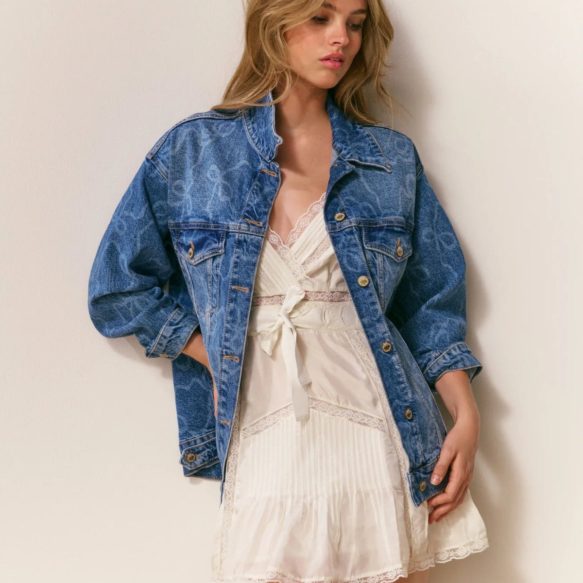 LoveShackFancy Valette Bow Denim Jacket – Endless Waves