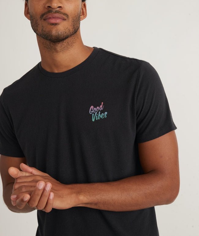 Marine Layer Re - Spun Graphic Tee: Good Vibes - Endless Waves