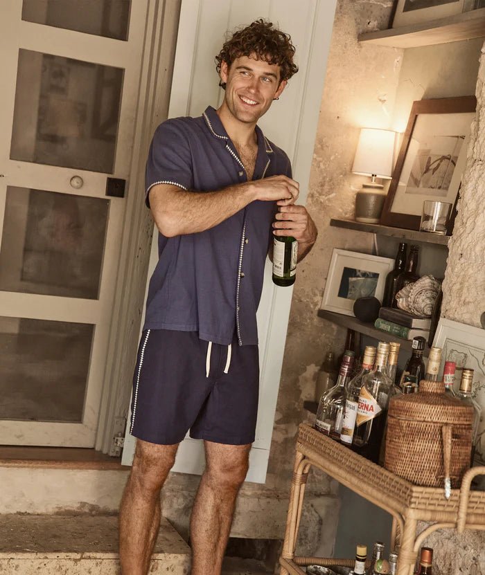 Marine Layer Stretch Selvage Embroidered Resort Shirt - Endless Waves