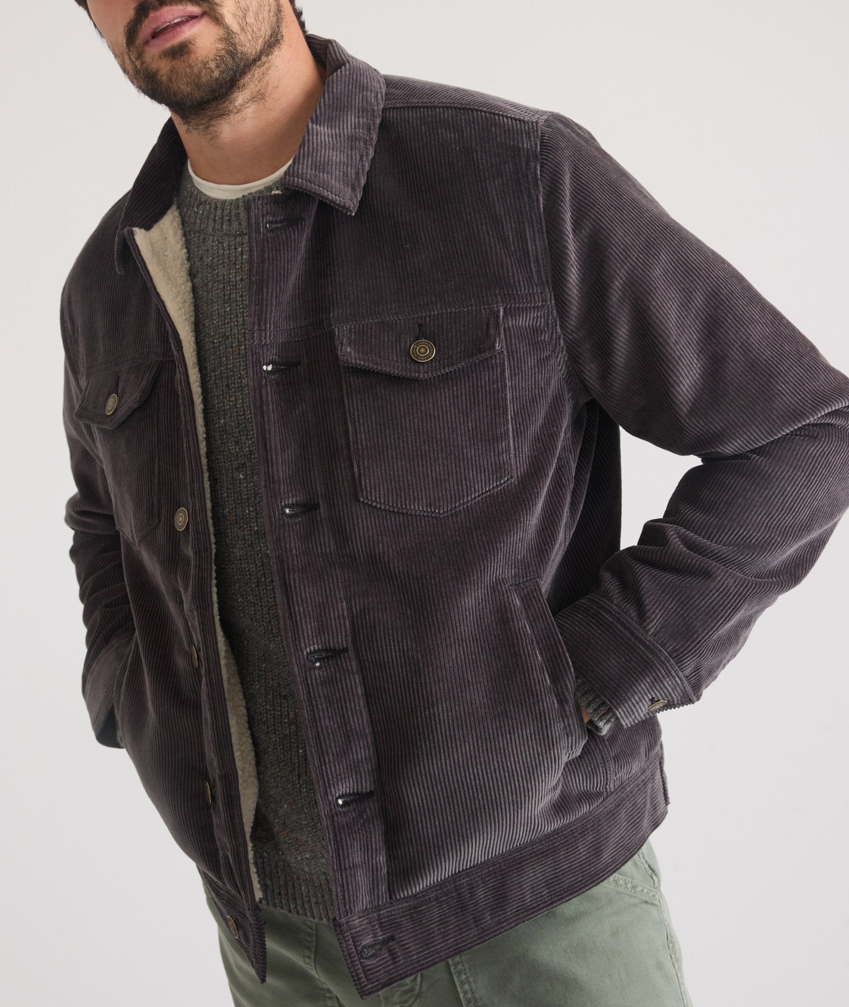 Marine Layer Marine Layer Boise Cord Sherpa Trucker Jacket Endless Waves