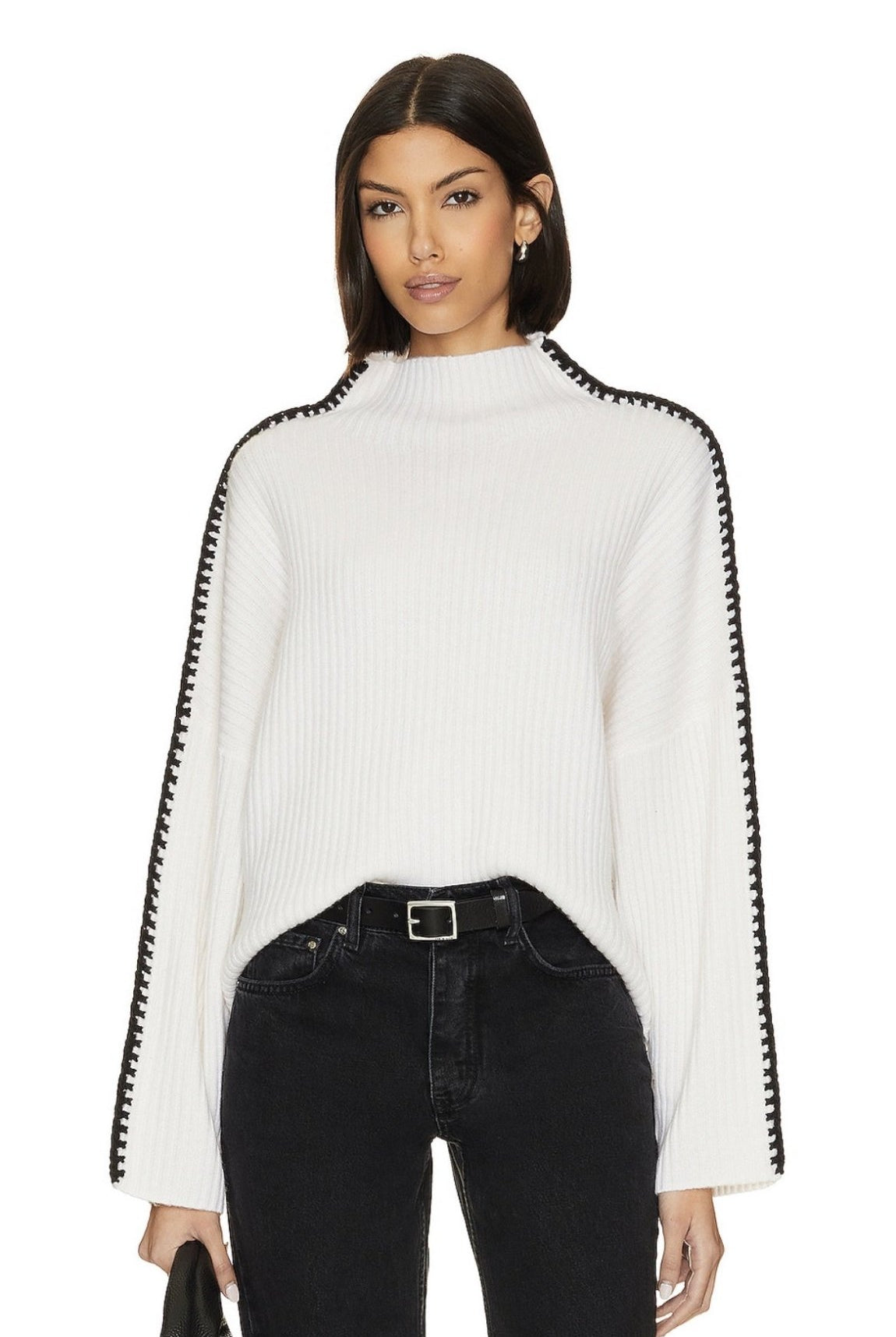 27 Miles Malibu 27 Miles Malibu Marullo Cashmere Blend Mockneck Endless Waves