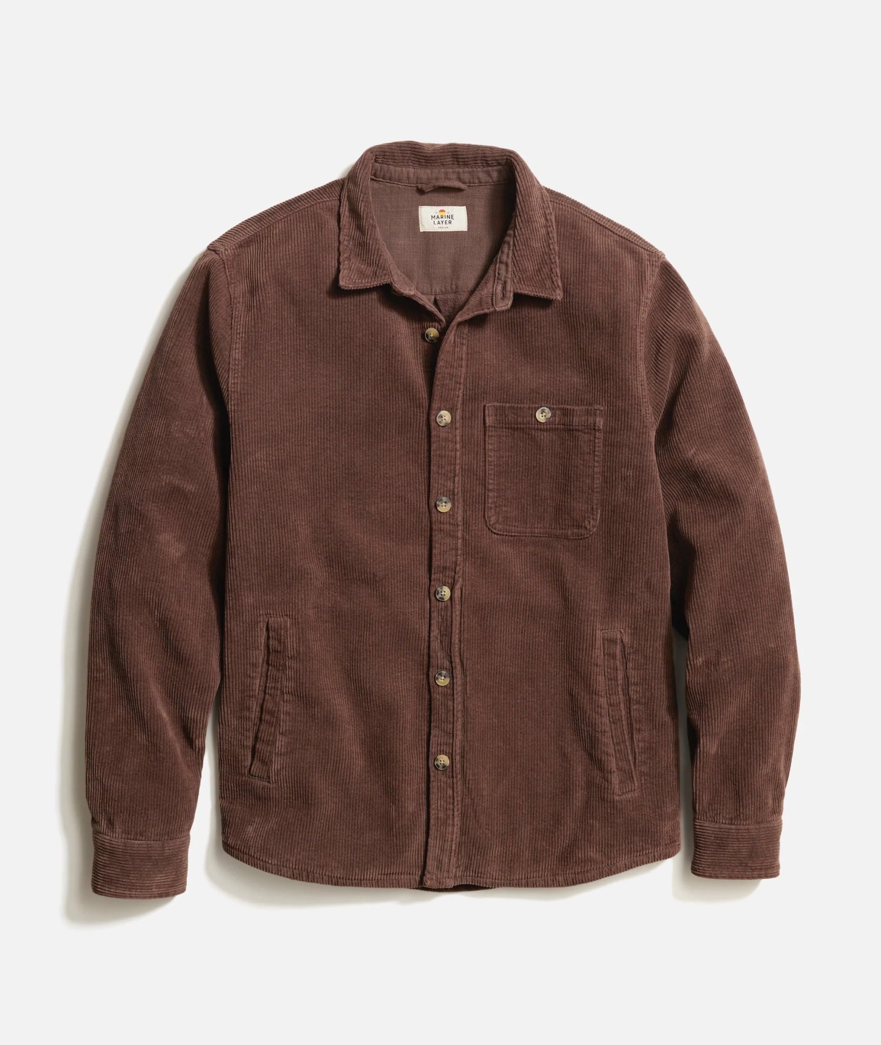 Marine Layer Men's Max Broken In Corduroy Overshirt Endless Waves