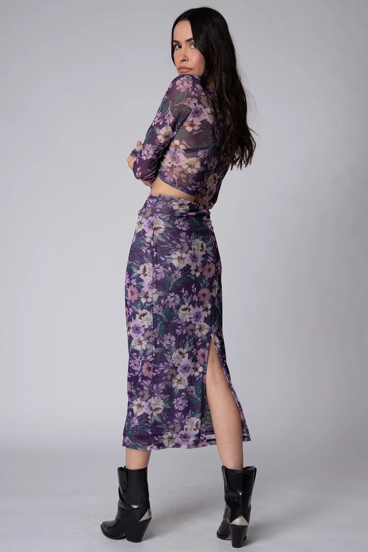 Mesh Classic Rib Skirt - Endless Waves