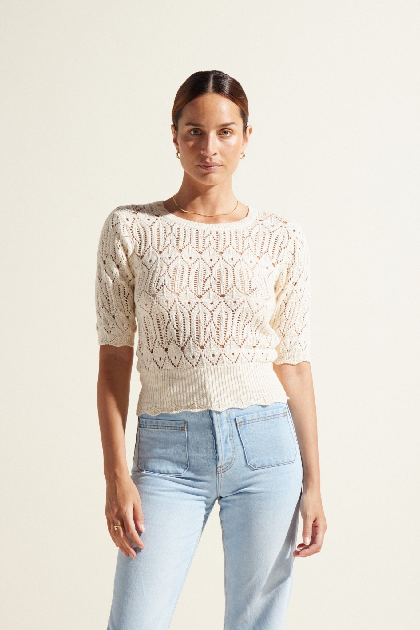 Auguste Auguste The Label Milla Crochet Tee Endless Waves