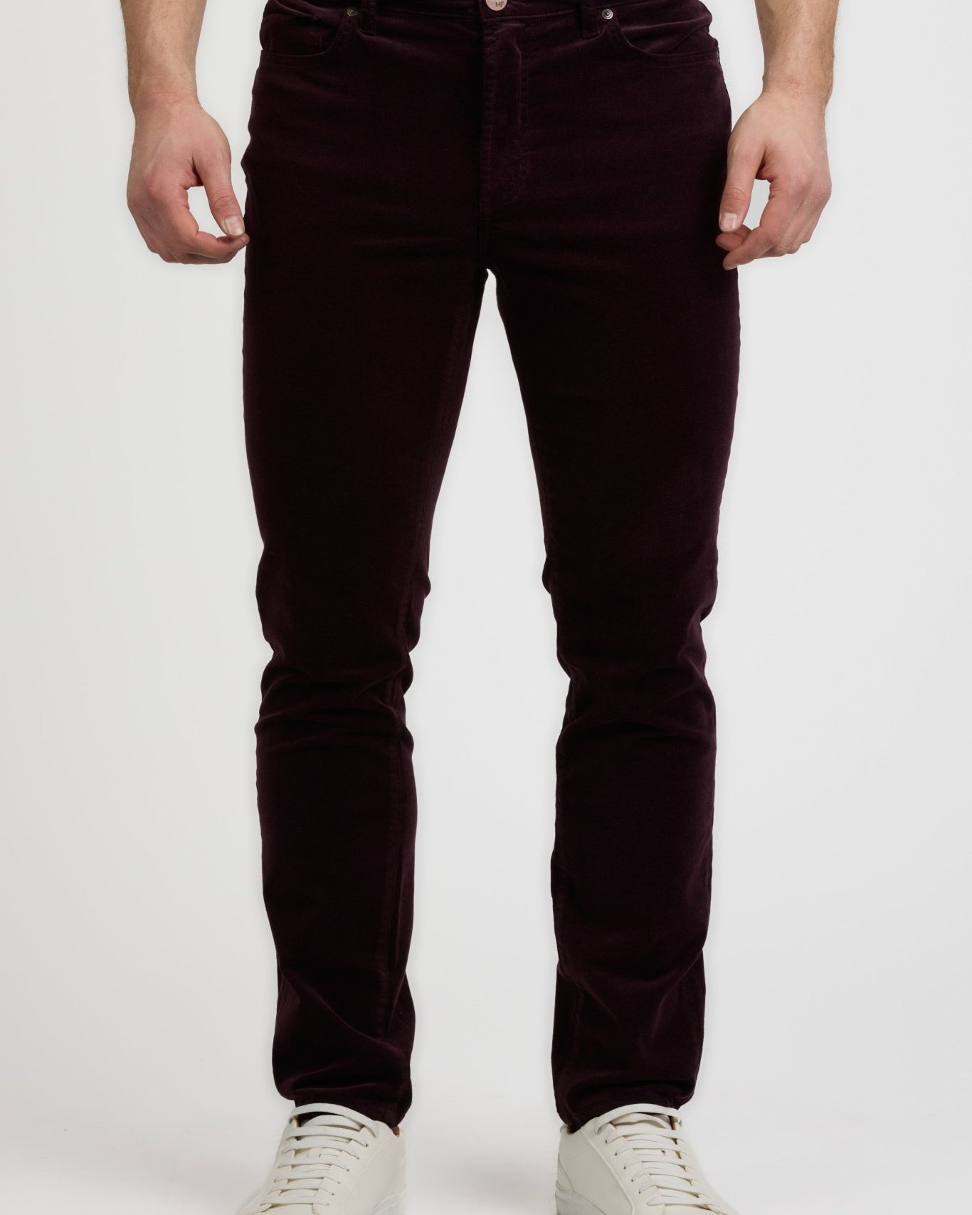 Monfrere Brando Slim Fit Needle Cord Pants in Plum - Endless Waves