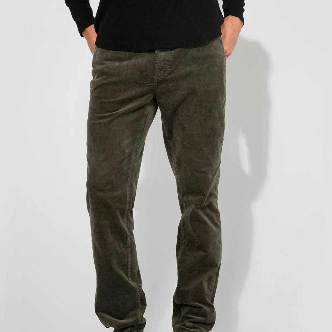 Monfrère Monfrere Brando Slim Fit Needle Cord Pants in Juniper Endless Waves