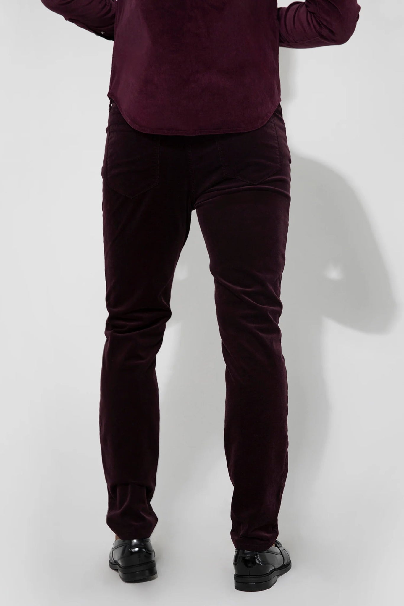 Monfrère Monfrere Brando Slim Fit Needle Cord Pants in Plum Endless Waves