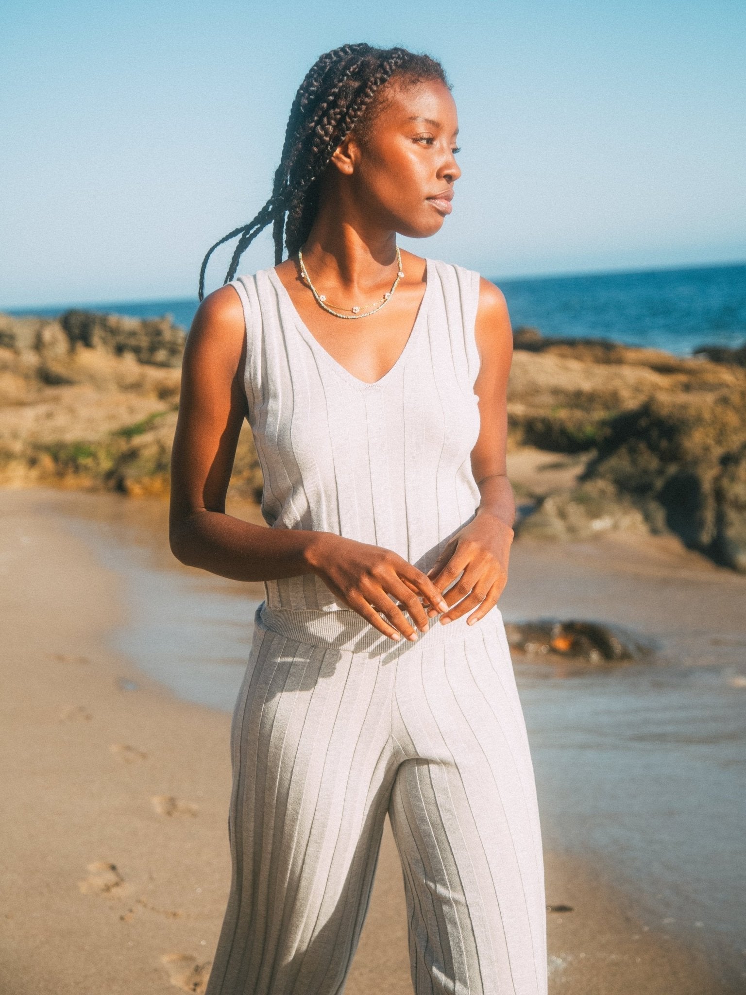Electric & Rose Electric & Rose Monteray Ribbed Knit Top Endless Waves